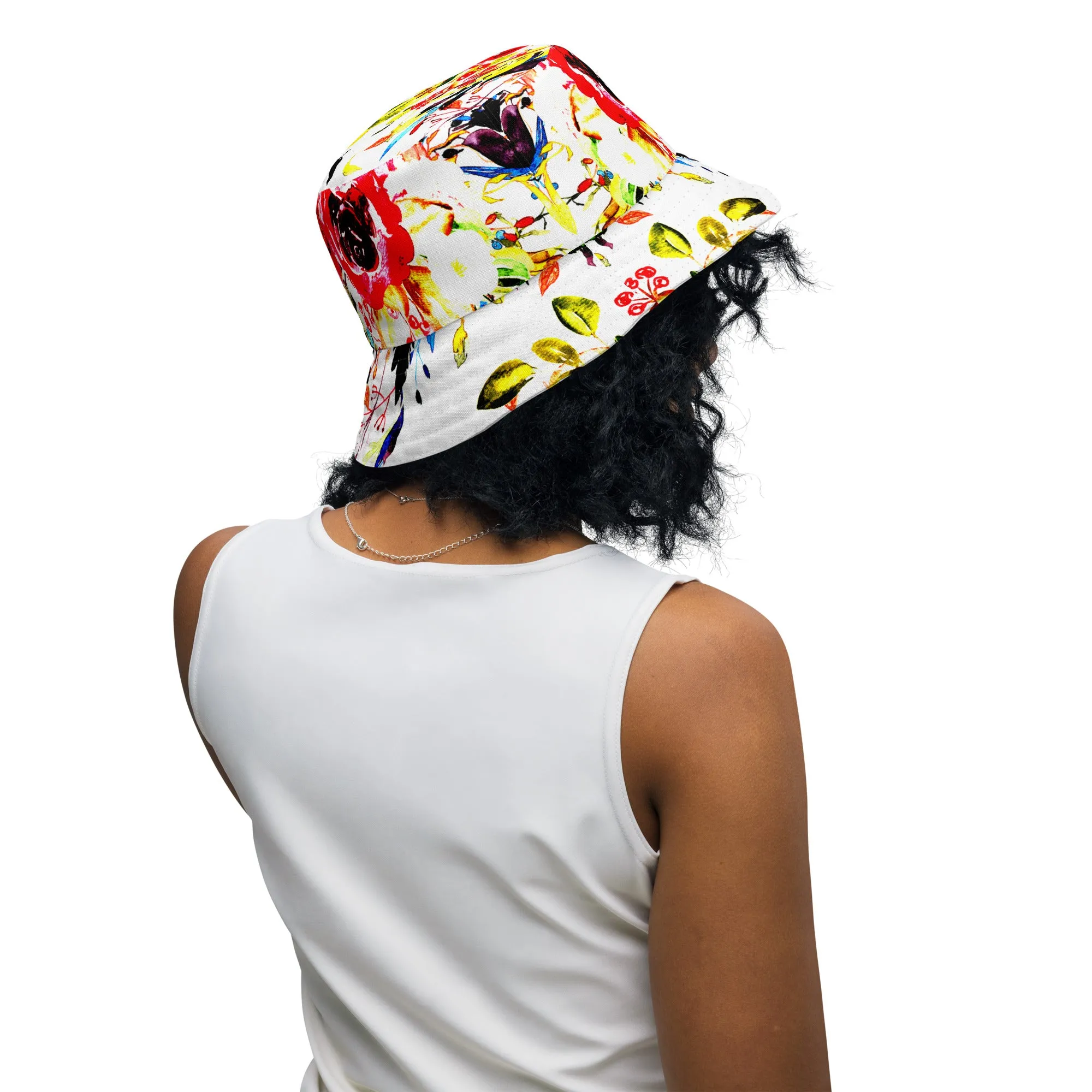 Vibrant Blossoms Embrace Every Hue with Our Colorful Floral Bucket Hat, lioness-love