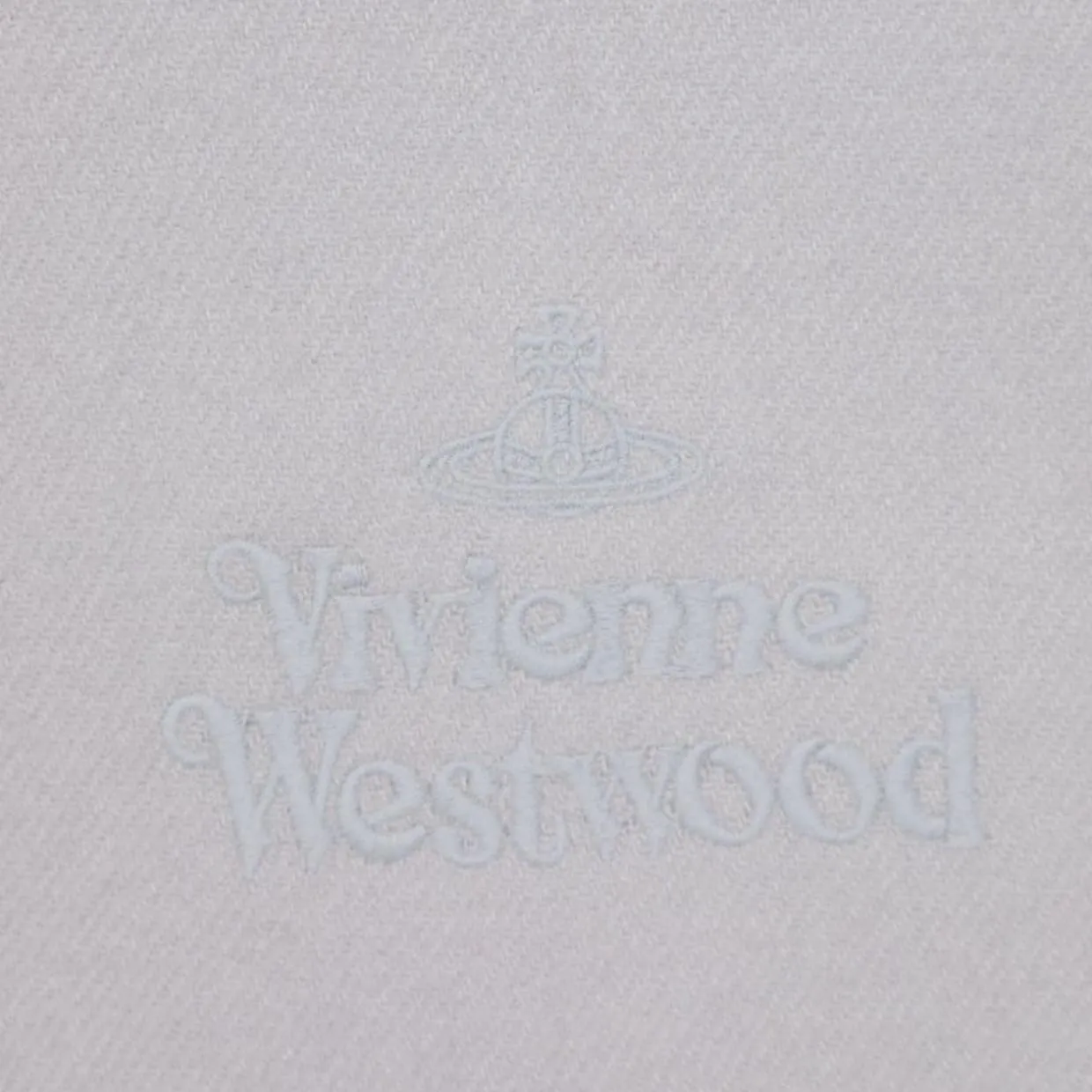 Vivienne Westwood Embroidered Logo Light Grey Scarf